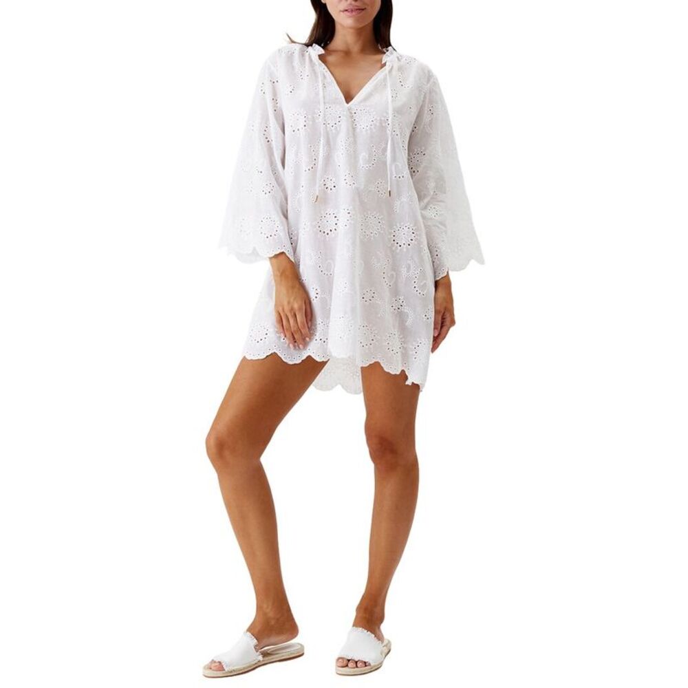Melissa Odabash Womens  Lucy  Short Kaftan, White